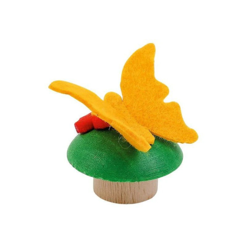 Ahrens Holz Geburtstags-Steckfiguren | Schmetterling gelb mit Blume