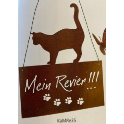 Edelrost Schild Katze mein...