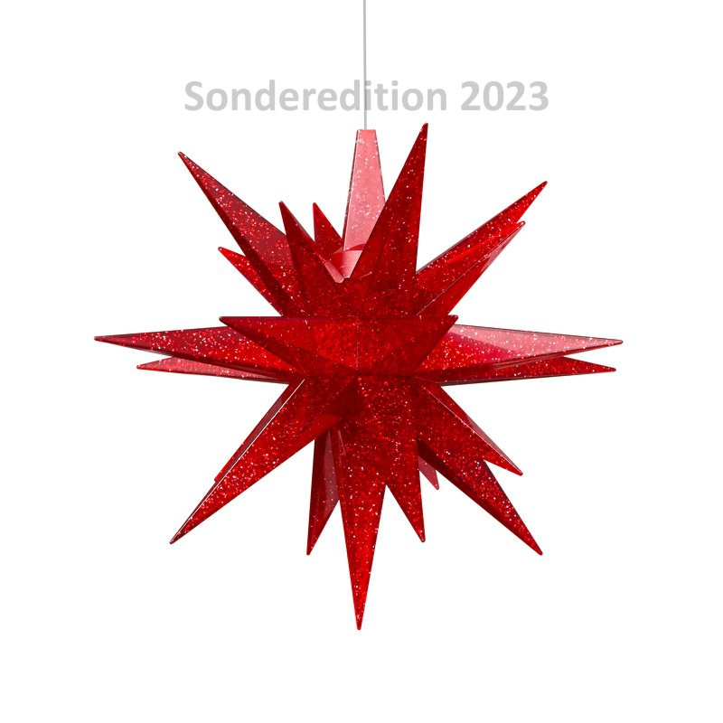 Original Herrnhuter Stern A1e Sonderedition 2023 Rot - Glitter LED
