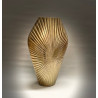 Edle Design-Vase gold mit Streifenoptik