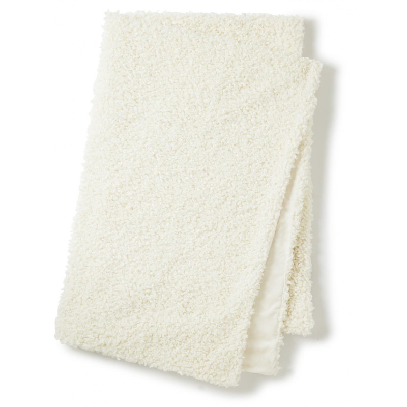 Plaid Wohndecke Ulli | Teddy Kunstschafffell wollweiß