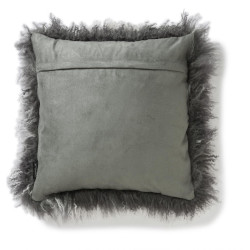 Dekokissen Shansi Tibet-Lammfell anthrazit Snowtop 40x40cm