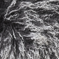 Dekokissen Shansi Tibet-Lammfell anthrazit Snowtop 40x40cm