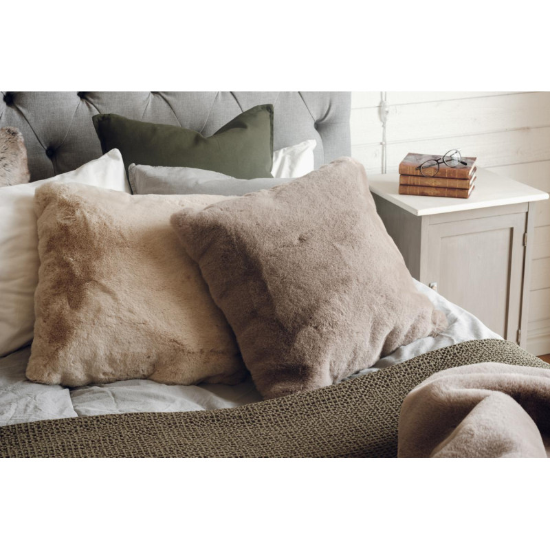 Dekokissen Fluffy Kunstfell beige-taupe