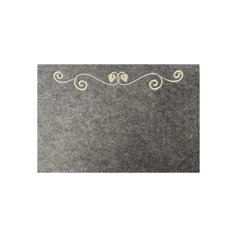 Filz-Platzset bestickt Seelbaub-Ranke anthrazit