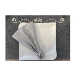 Filz-Platzset bestickt Seelbaub-Ranke anthrazit