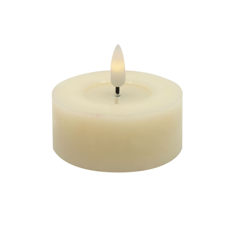 Echtwachs-LED-Teelicht maxi |Candela| creme 6,8cm Doppelpack