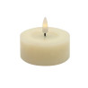 Echtwachs-LED-Teelicht maxi |Candela| creme 6,8cm Doppelpack