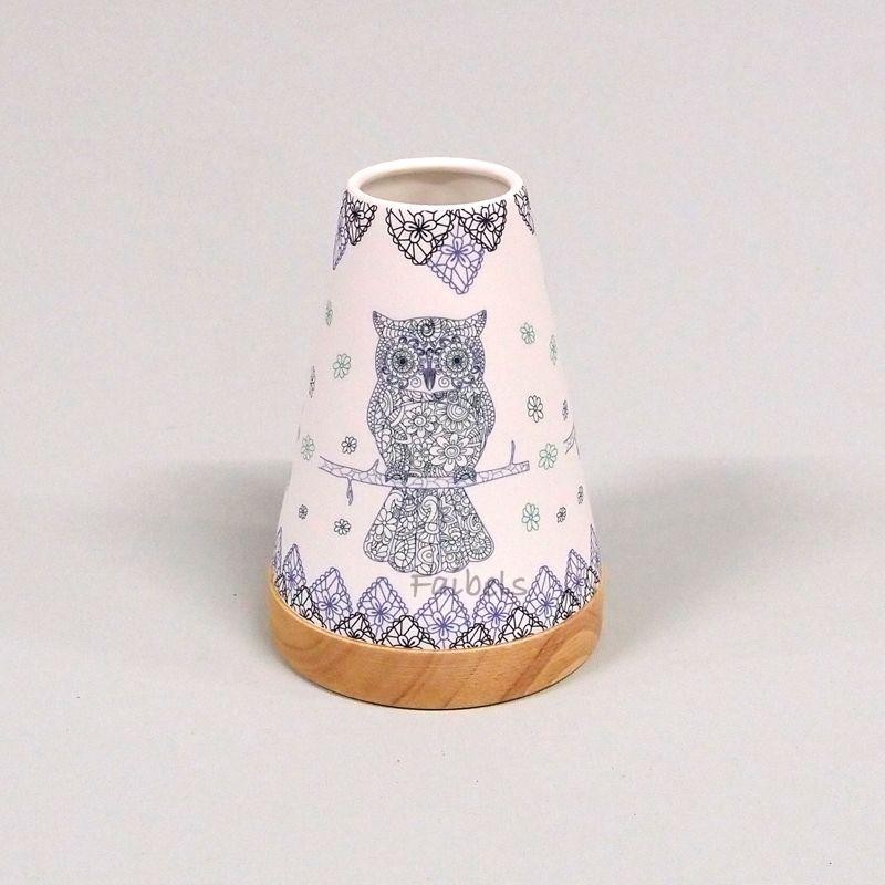 Glowing Candle Holder Vintage Style Puri | Mandala-Eule blau