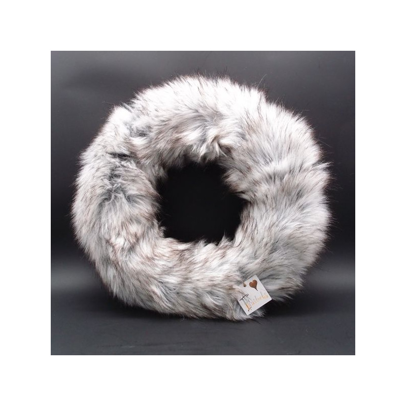 Design Fellkranz Kunstfell weiß-grau meliert