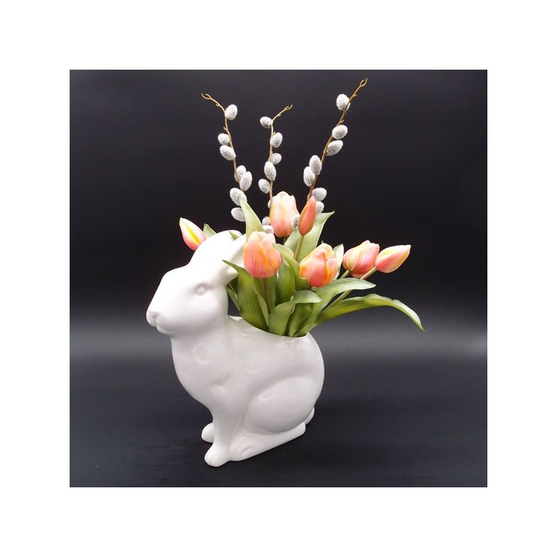 Vase Hase Mr. Lapin Keramik weiß Ostern