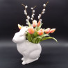 Vase Hase Mr. Lapin Keramik weiß Ostern