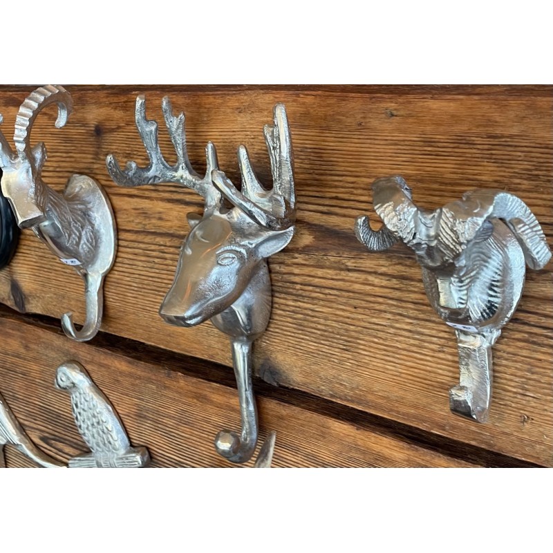 Wandhaken - Garderobenhaken Alpin-Chalet Hirsch silber