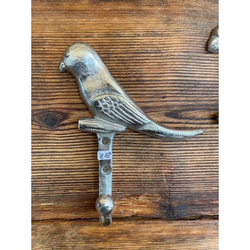 Wandhaken - Garderobenhaken Vogel silber