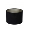 Lampenschirm modern Zylinder Veloursamt schwarz-taupe| Light&Living
