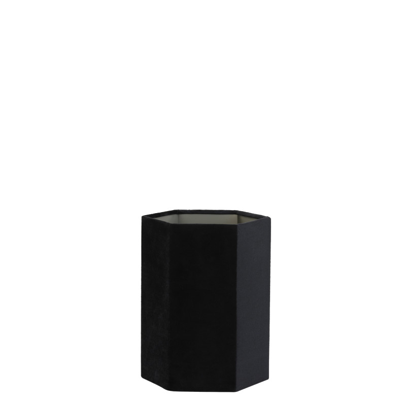 Lampenschirm modern Hexagon Veloursamt schwarz-taupe| Light&Living
