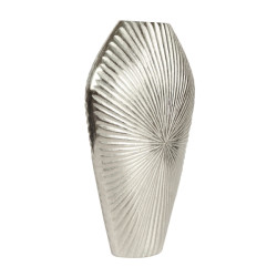 Vase silber mit Streifenoptik
